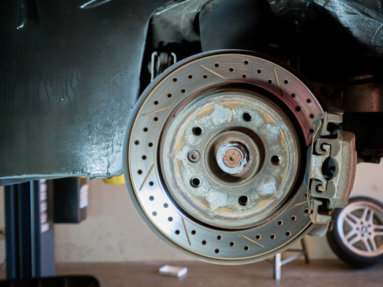 cleaned and detailed brake rotor after dry ice blasting, showing improved surface condition